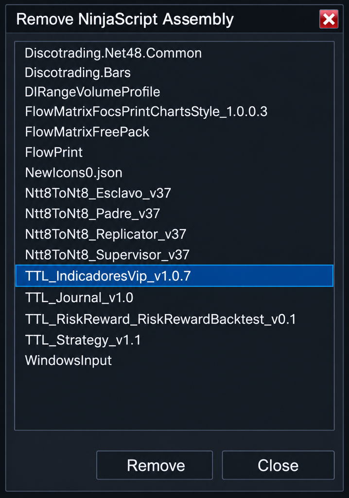 Remove NinjaScript Assembly